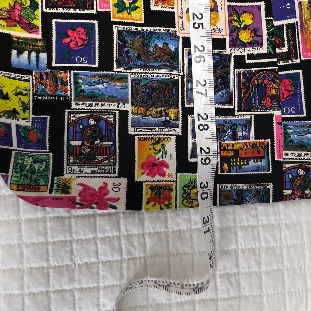Ann Taylor Blazer Women 10 Multicolor Postage Stamp Print Studio Jacket - Picture 3 of 12